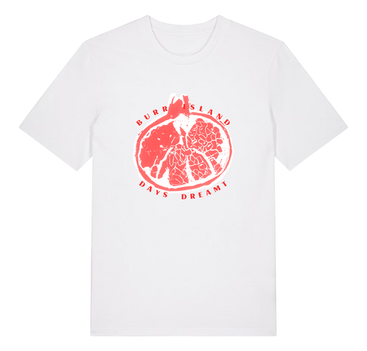 Burr Island Logo Tee - White / Red